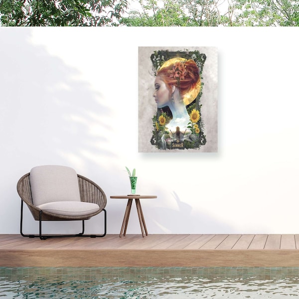 Trademark Fine Art Outdoor Canvas Art Barrett Biggers Summer Wall Art for Patios, or Gardens GRL01322-OC2432WR - main