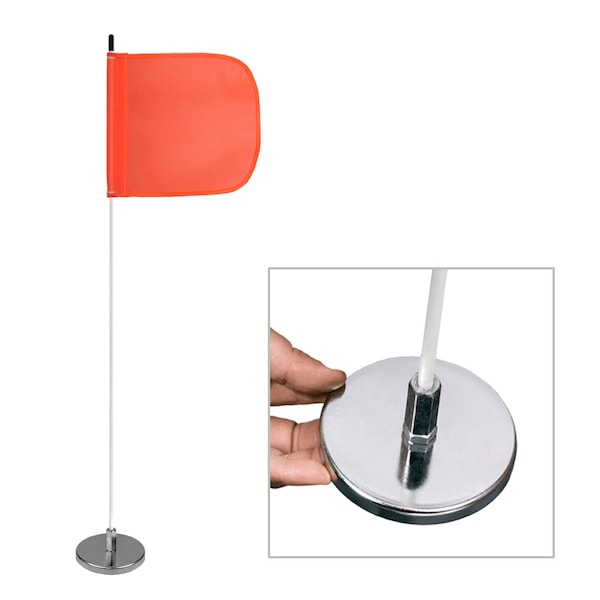 Safetywhips Warning Whip Light Duty Whip with Flag, White Whip, Orange Flag, Fiberglass Whip, Nylon Flag LWM03-M - main