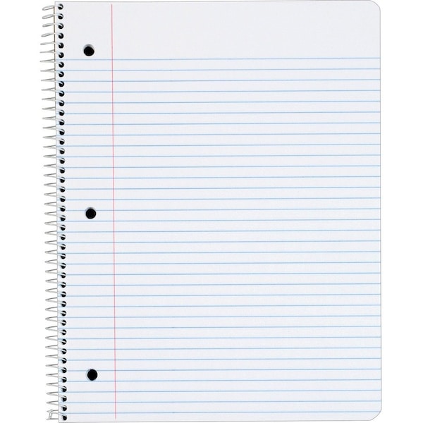 Tops Products WIREBOUND 1-SUBJECT NOTEBOOK, COLLEGE RULE, 11 X 8-1/2, WHITE, 100 SHEETS/PAD 65161 - main