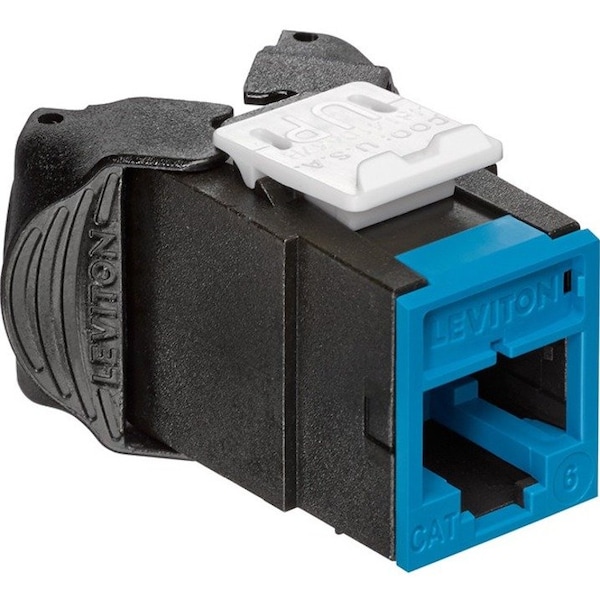 Leviton 1-Port Mod Jack 110 8W8P Utp, T568A/B Cat6 Quickport, Atlas-X1 Blue 61UJK-RL6 - main
