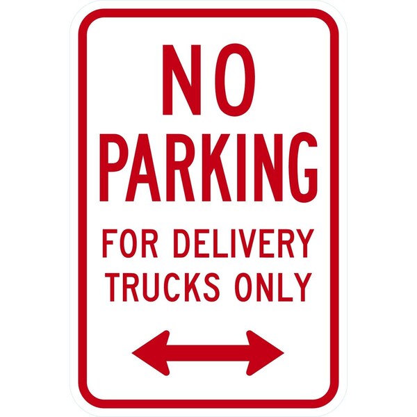 Lyle No Parking For Delivery Trucks Only <--->, 12x18, Diamond Grade, White G-2619-DG_12x18 - main