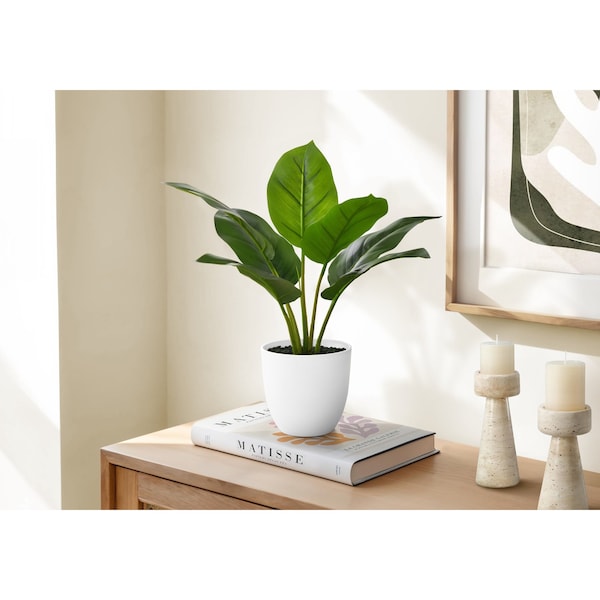 Monarch Specialties Artificial Plant 17" Tall Aureum Indoor, Faux, Fake, Table, Greenery, Potted, Real Touch, Decorative I 9502 - main