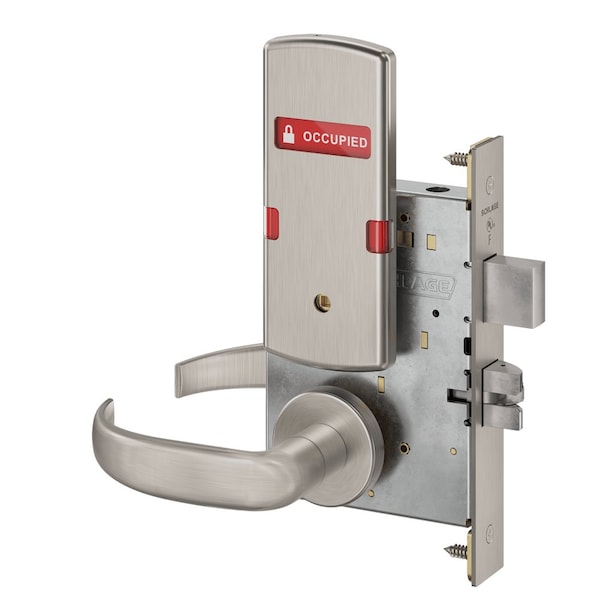 Schlage Grade 1 Privacy W/ Deadbolt Mortise Lock, 17 Lever, A Rose, Satin Stainless Steel L9440 17A 630 OS-OCC - main