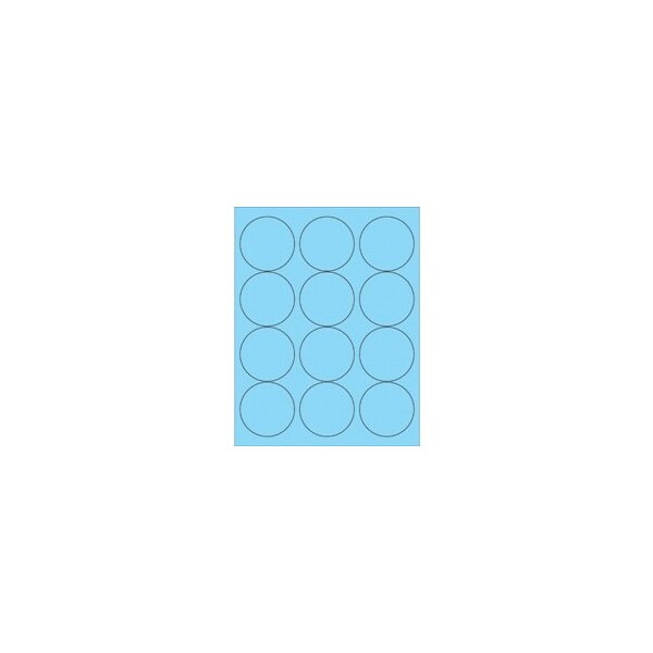 Bubblefast 2 1/2'' Fluorescent Green Circle Laser Labels-12 Labels per Sheet BFLL194BE - main