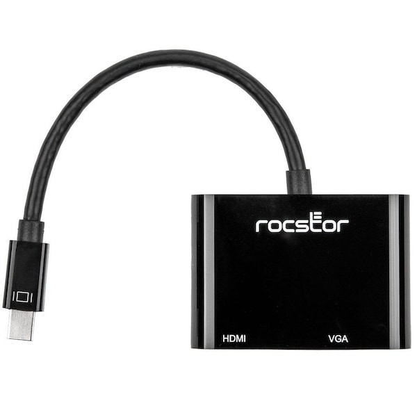 Rocstor 2-IN-1 MINI DP TO HDMI 4K 30 HZ OR VGA Y10A261-B1 - main