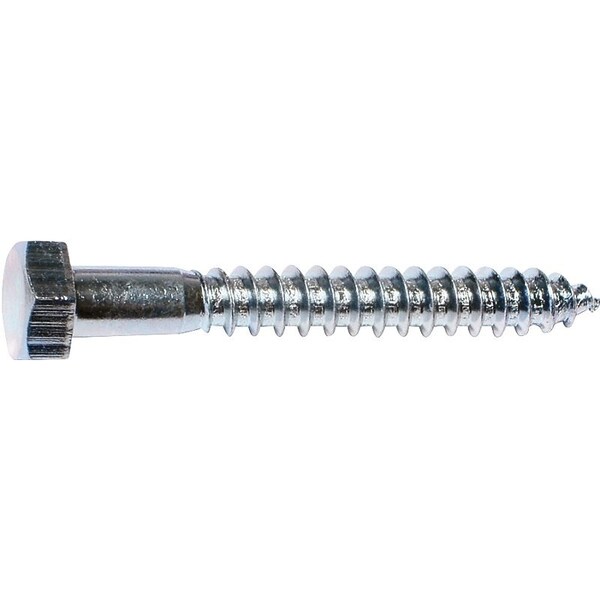 Midwest Fastener Lag Screw, 1/4 in, 2 in, Zinc Plated Hex Hex Drive 01289 - main