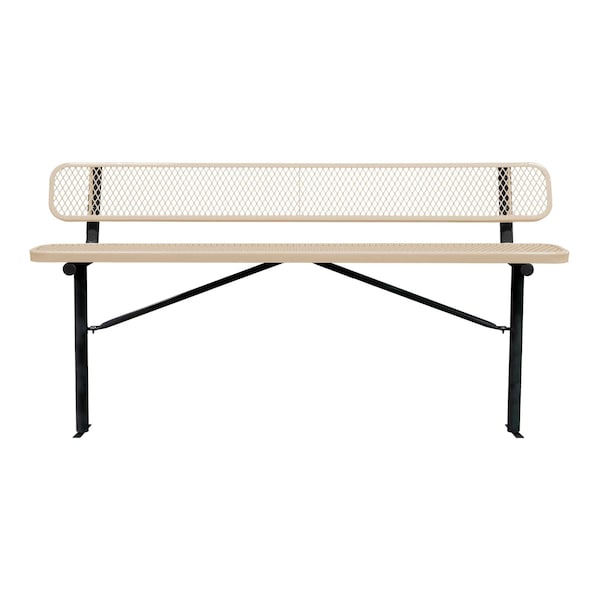 Leisure Craft Bench/Back, Ingroud Mount, 8ft., Beige B8WBIG-BEIGE - main