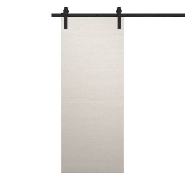 Sartodoors Modern Barn Door 28 x 80 inches, Ego 5000 Painted White Oak, 6.6FT Rail Track Heavy Hardware Set , EGO5000BD-B-PWO-28 - main