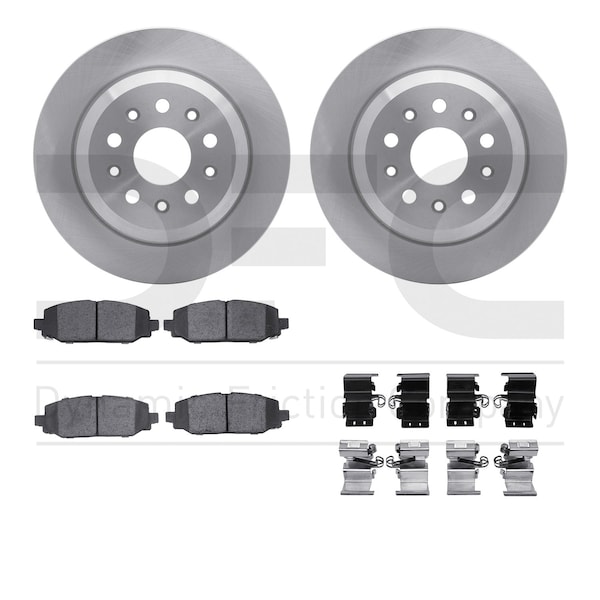 Dynamic Friction Co DFC Brake Rotor- Heavy Duty Brake Pad includes Hardware 6412-42139 - main