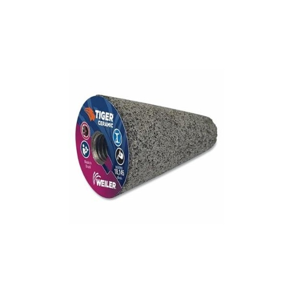 Weiler Tiger Grinding Cone, 2 in dia x 3 in Thick x 5/8 in-11 Arbor, 20 Grit, Ceramic Alumina, Type 17, 12PK 804-68404 - main