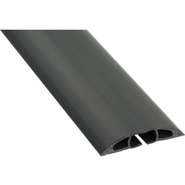 D-Line Cable Protector, 1/2 in H, 6 ft L, 2-3/8 in W, 1 Channel, PVC, Black CC-1 - main