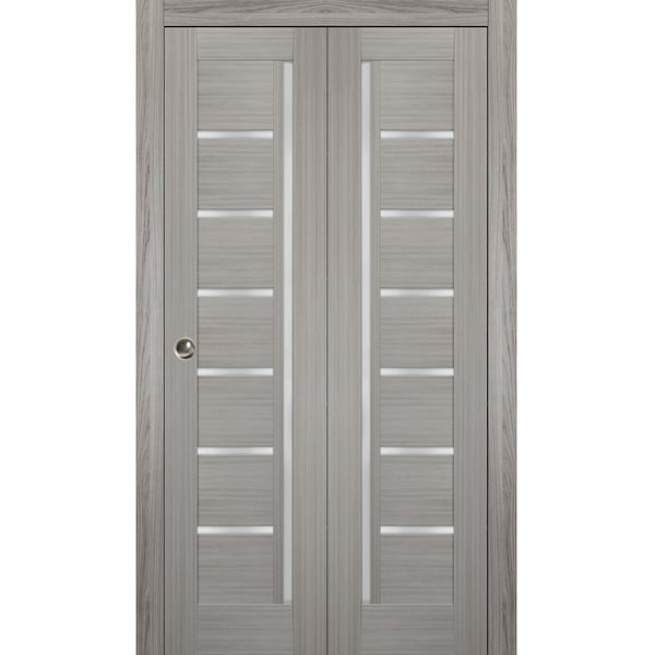 Sartodoors Sliding Closet Bi-fold Doors Solid Core Modern Interior QUADRO4088BF-SSS-56 x 84 (2* 28x84) - main