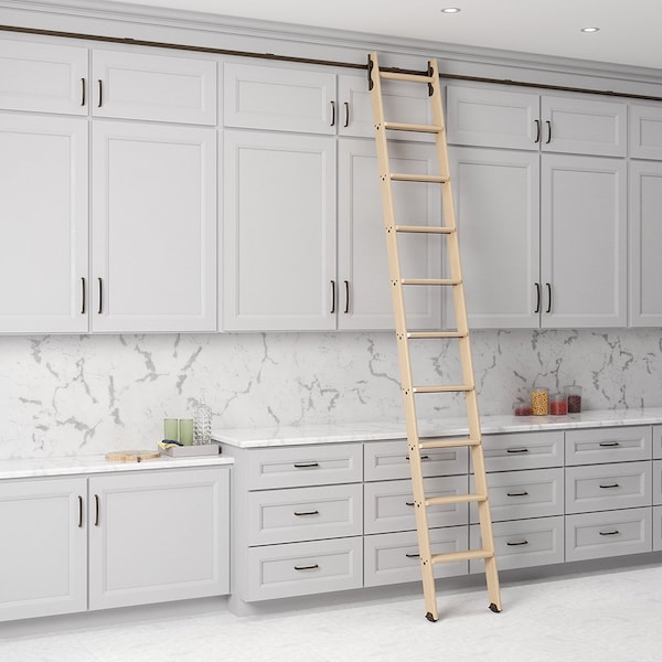 Quiet Glide 9.92 ft. Maple No Wheel Bronze Hook Removable Ladder, 12 ft. Rail QG.330-10MA-12-H.07 - main