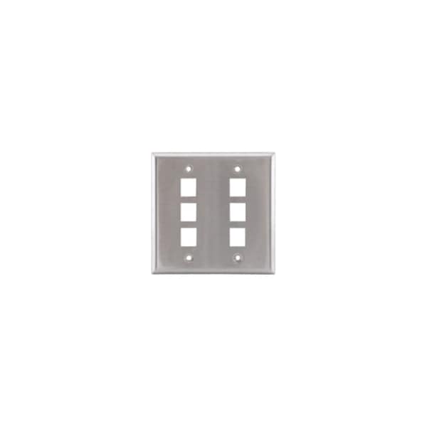 Hubbell Premise Wiring Wall Plate, 6 Port SSF206 - main