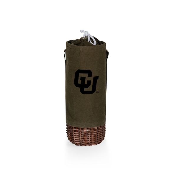 Picnic Time Family Of Brands NCAA Colorado Buffaloes Malbec Insulated Canvas and Willow Wine Bottle Basket 201-00-140-124-0 - main