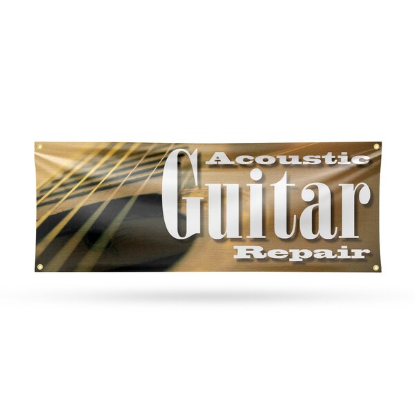 Signmission Acoustic Guitar Repair, 18 Inch x 48 Inch, Vinyl Banner B-30453 - main