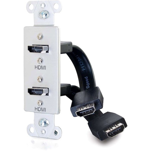 C2G DUAL HDMI® PASS THROUGH DECORATIVE WALL PLATE - ALUMINUM 39875 - main