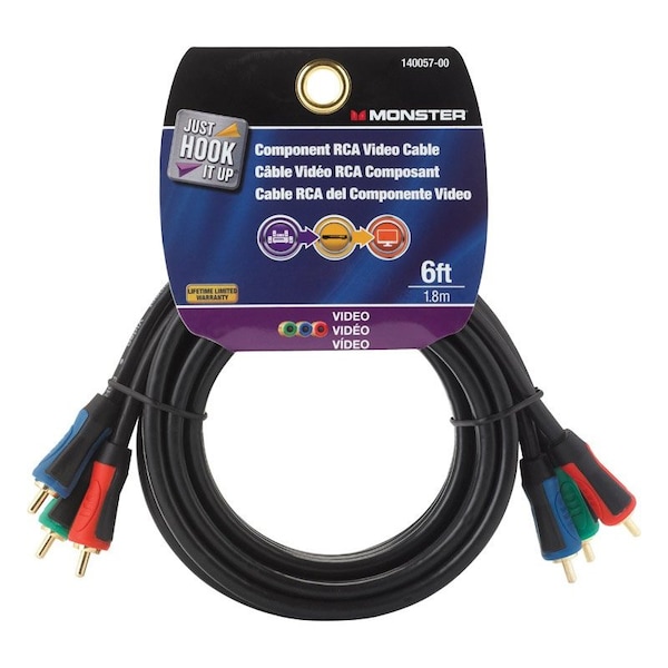 Monster Cable Just Hook It Up 6 ft. L Video Cable RCA 140057-00 - main