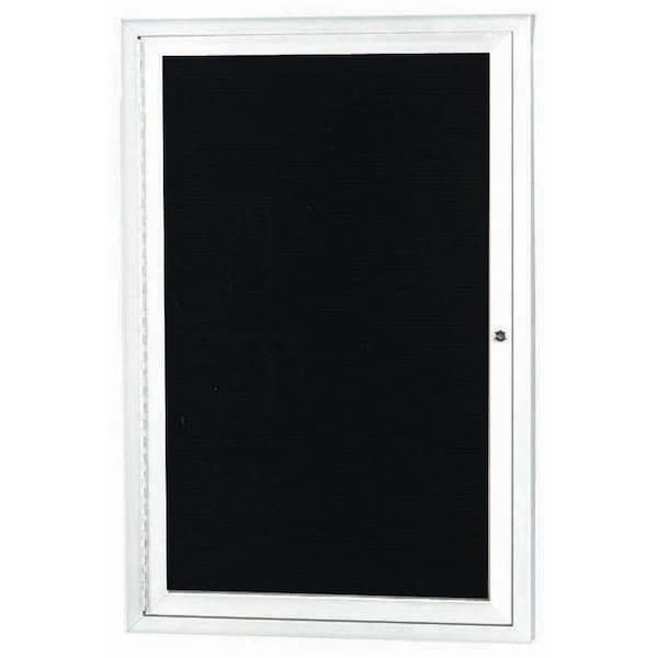 Aarco Enclosed Letter Board Directory w/ Powder Coated White Aluminum Frame, 36''Hx24''W, 1 Door ADC3624W - main
