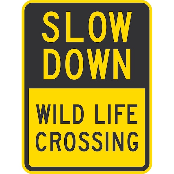 Lyle Slow Down Wild Life Crossing, 18x24, High Intensity Prismatic, Yellow G-10832-HI_18x24 - main