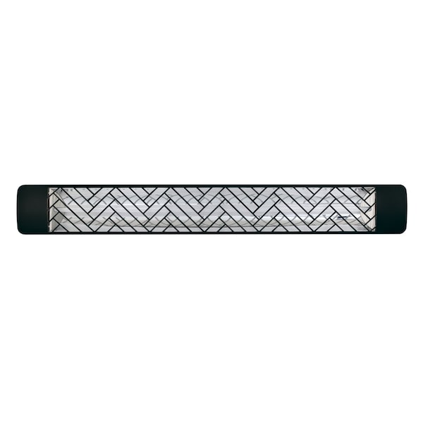 Eurofase 304 SS 61in Single Element 3000W 277V Heater, Black, Chevron Decor Plate EF30277B1 - main