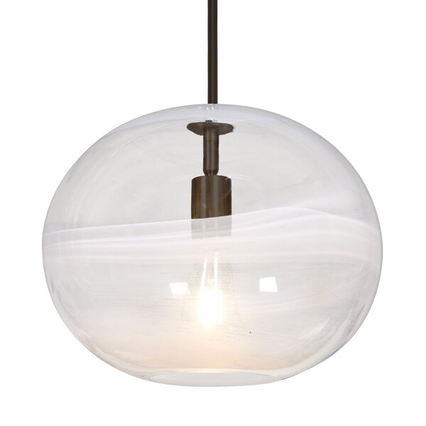 Besa Lighting Geno Stem Pendant, Vapor Clear, Bronze Finish, 1x7W LED Filament 1TT-GENOCL-EDIL-BR - main