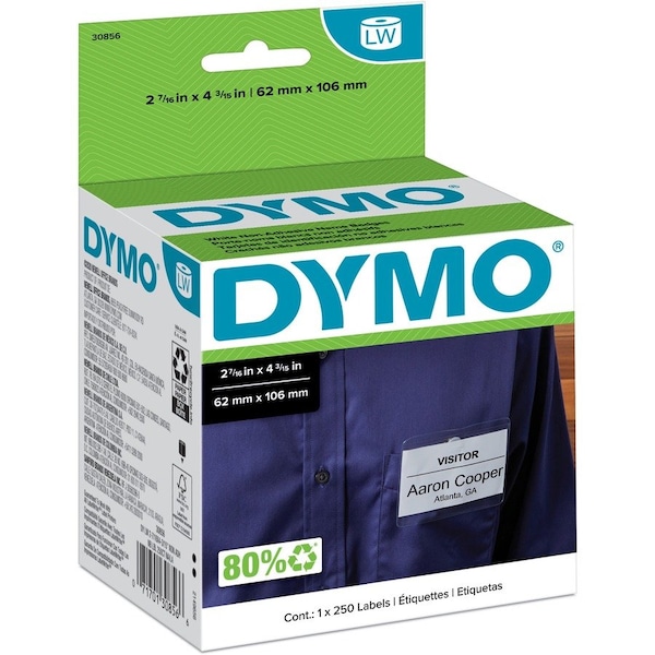 Dymo NAME BADGE WITH CLIP HOLE - NAME BADGE LABELS - 1 PCS 30856 - main