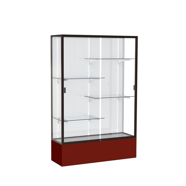 Ghent Floor Display Case 72"H x 48"W x 16"D, Maroon 374WB-BZ-MN - main