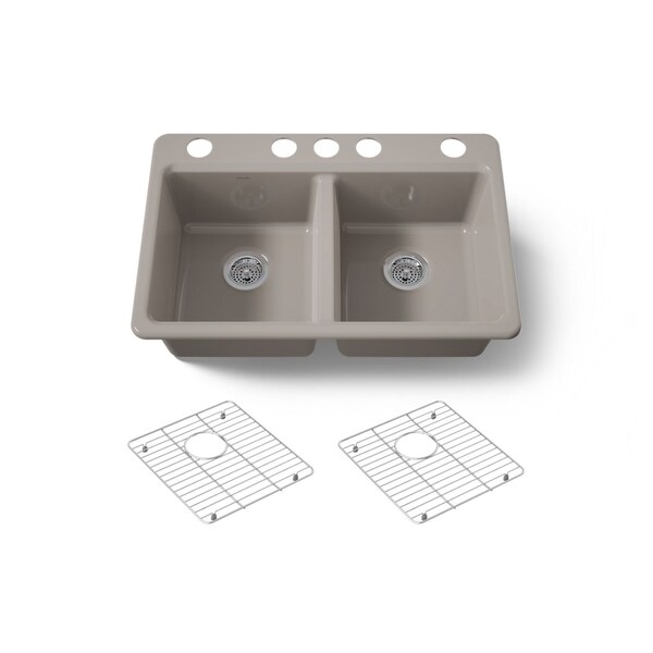 Kohler Riverby 33" undermount double-bowl kitchen sink 8679-5UA1-TRF - main