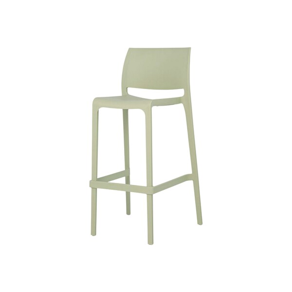 Homeroots Set of Two 30" Green Heavy Duty Plastic Low Back Outdoor Bar Height Chairs, 2PK 565362 - main