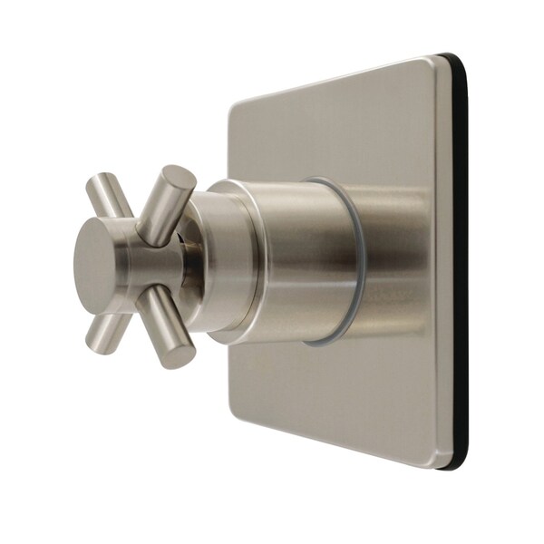 Kingston Brass Single-Handle Six-Way Diverter Valve with Square Trim Kit, Brushed Nickel KS4048DX - main