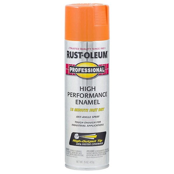 Professional 15 Oz Rust-Oleum Brands Safety Orange High Performance Enamel Spray Paint 7555838 - main