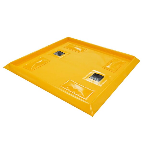 Enpac 4'x4'x3 Railcar Pellet Pal Berm with Resin Filter and Weight, Yellow 5760-YE-RRPW - main