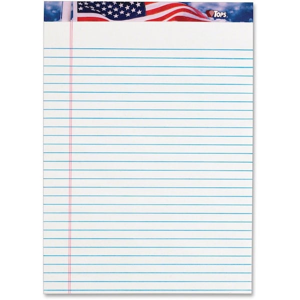 Tops 75140 American Pride Writing Pad Lgl Rule 8-1/2 x 11-3/4 White 50-Sheet 12/pk 75140 - main