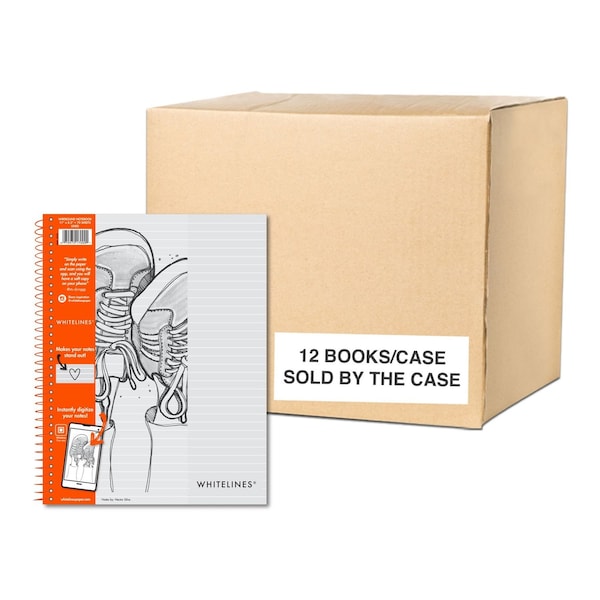 Whitelines Case of Whitelines Spiral Wirebound Lined Notebooks, 1 Subject, Gray Paper, 11"x8.5", 70 sheets, PK12 17000CS - main
