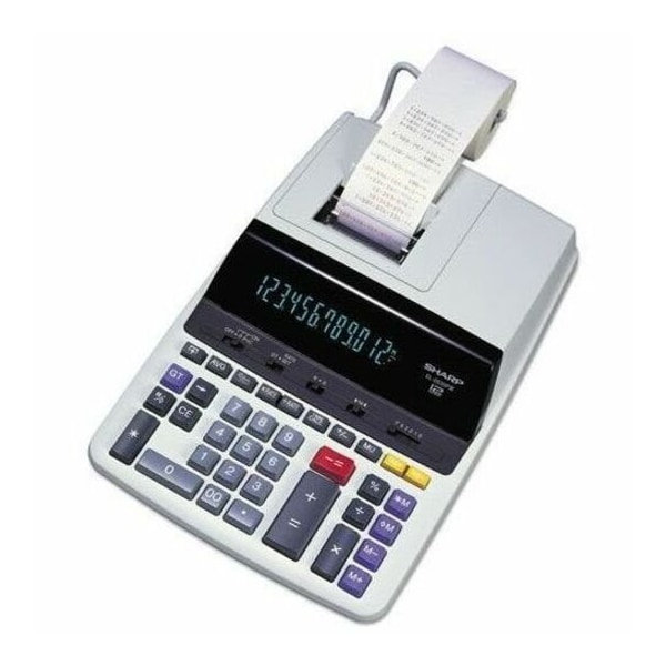 Sharp 12-Digit Calculator, EL2630PIII, 2 Color Printing, 8-1/4" X 11-1/3" X 2-1/5", White EL2630PIII - main