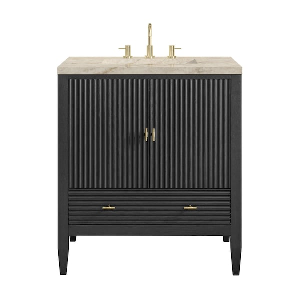 James Martin Vanities Myrrin 30" Single Vanity, Carbon Oak w/ 3 CM Tajnar Eclos Top 485-V30-CBO-3TJR - main