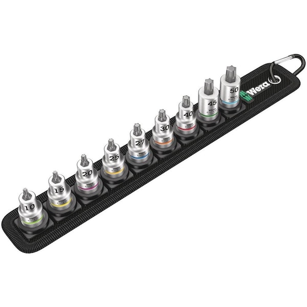 Wera Belt B 3 TORX HF Zyklop bit socket set with holding function, 3/8 in drive, 9 pieces 5003972001 - main