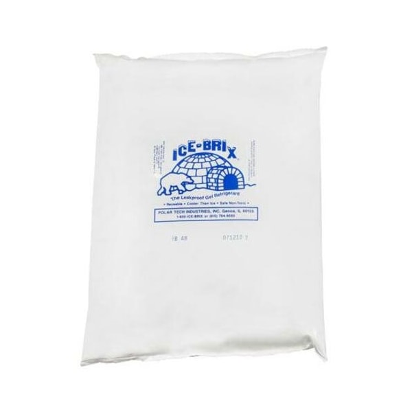 The Packaging Wholesalers Ice-Brix Cold Packs, 48 Oz., 10-1/4"L x 8"W x 1-1/2"H, White/Blue, 12/Pack IB48BPD - main