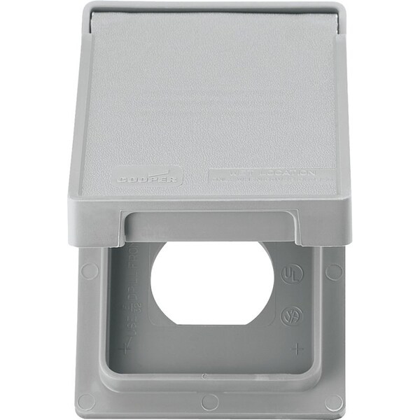 Eaton Wiring Devices Cover, 7 in L, 4-1/2 in W, Rectangular, Thermoplastic, Gray, Electro-Plated S2962 - main