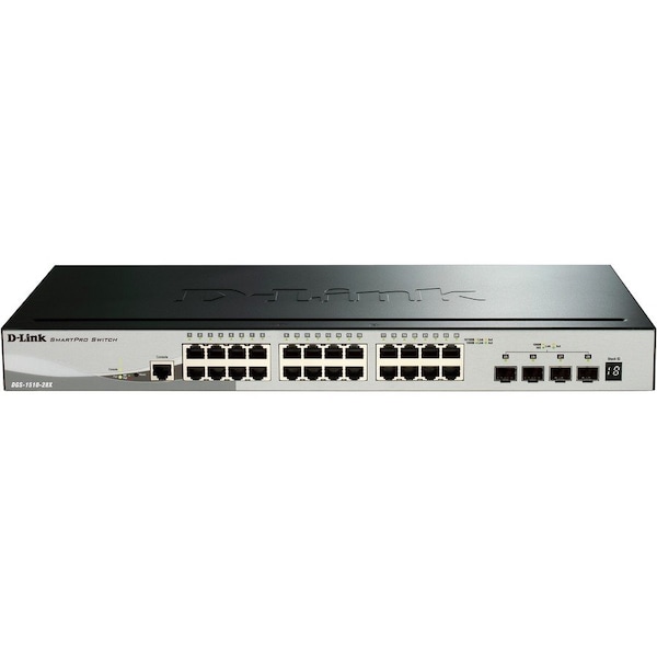 D-Link GIGABIT STACKABLE SMART MANAGED SWITCH WITH 10G UPLINKS. 4 X 10G DGS-1510-28XMP - main