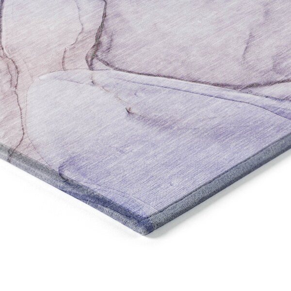 Homeroots 5' X 8' Gray and Purple Abstract Washable Non Skid Indoor Outdoor Area Rug 559410 - main