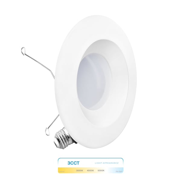 Infibrite 6 In. 3CCT Selectable 12W 1100LM Recessed Retrofit LED Sleek Downlight, Dimmable, Wet Rated IB-006-7-12W-WH - main