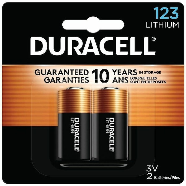 Duracell CopperTop Battery - For Electronics, Camera - CR123 - 3 V - 2 / Pack 41333-66192 - main