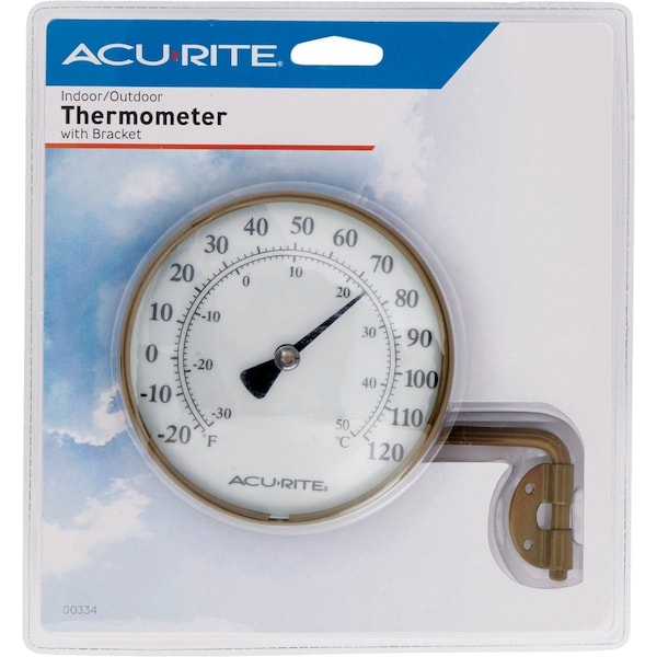 Acurite 4'' Dia. Metal Dial Indoor & Outdoor Thermometer 00334A3 - main