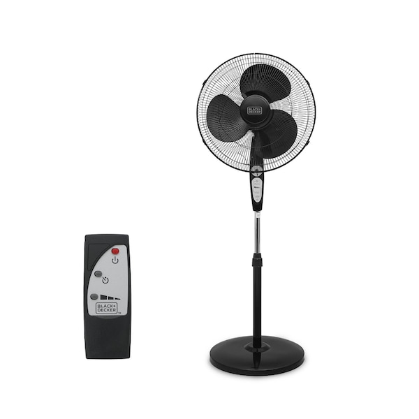 Black & Decker 18in Oscillating Pedestal Fan with Remote, , Black BDSF18MB - main