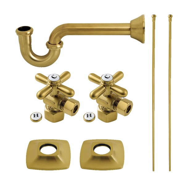 Kingston Brass Plumbing Sink Trim Kit with P-Trap, Brushed Brass KPK110P7 - main