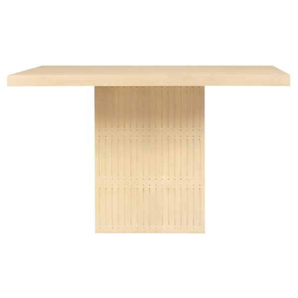 Homeroots 60" Natural Solid Wood Pedestal Base Square Dining Table 606263 - main