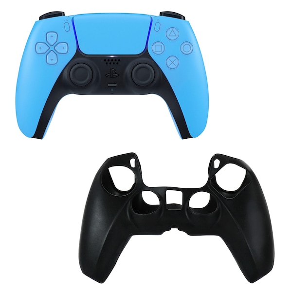 Playstation DualSense Controller in Blue with Silicone Sleeve DUALSENSE-SILICONE-BLU - main