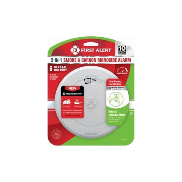 Ademco 10 Year 2-in-1 Photoelectric Smoke Detector with Carbon Monoxide Alarm 131033 - main